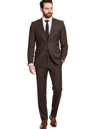 Mens Classic Fit Two Button 100% Wool Wrinkle Resistant Suit
