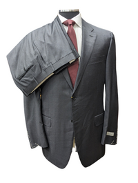 Thumbnail for Canali 1934 Mens Gray Check 44L Drop 7 100% Wool 2 Button 2 Piece Suit