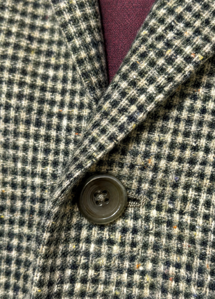 Porcaro Olive Green and Black Micro Check Classic Fit Cashmere 2-Button Sport Coat 38R