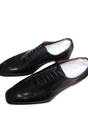 VQ Signature Mens Black Lace-Up Leather Dress Shoes