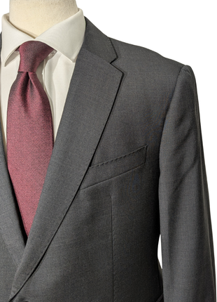 Emporio Armani Solid Charcoal Gray M-Line Modern Fit Notch Lapel 2 Button Wool Suit 46R