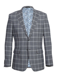 Thumbnail for Gray Plaid Notch Wool Suit