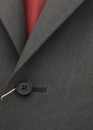 Canali Charcoal Gray Micro Check Portly Fit Notch Lapel 2-Button Wool Suit 50L