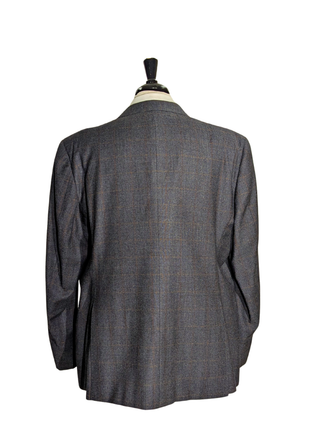 Armani Collezioni Brown And Gray Plaid  G-Line Notch Lapel Two Button Suit 48R