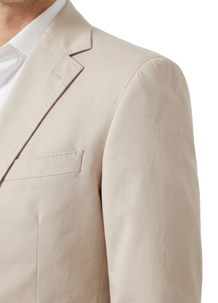 Santorelli Mens Solid Ivory Half Canvassed Notch Lapel Classic Fit 2-Button Stretch Suit  - 40R