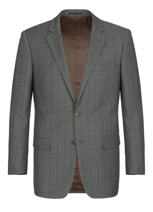 Men's Two Piece Classic Fit Windowpane Check Suit