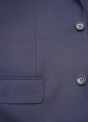 Mens Classic Fit Navy Blue Two Button 100% Wool Suit