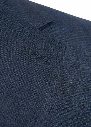 Centrion Mens Blue Textured Classic Fit Notch Lapels 2 Button Wool Suit