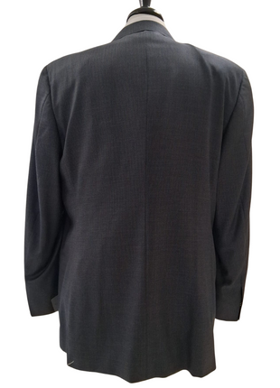 Canali Grey Micro Check 100% Wool Suit 46L