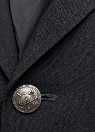 Polo Ralph Lauren Mens Solid Black Notch Lapel Custom Fit 3-Piece Wool Suit - 40L