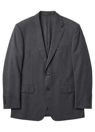 Baroni Couture Mens Charcoal Textured Half Canvassed Notch Lapel Classic Fit 2-Button Wool Suit  - 50R