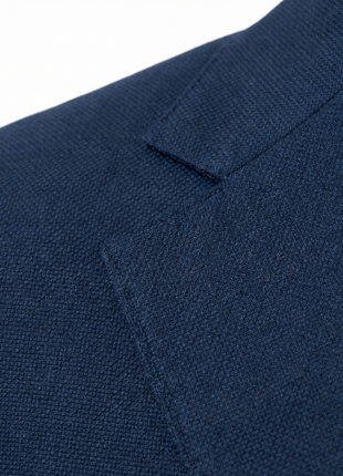 Tovaglia Mens Medium Blue Weave Classic Fit Notch Lapel Wool Silk Blend 2-Button Suit