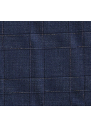 English Laundry Navy Windowpane Slim Fit Peak Lapel Wool Blend Stretch 2 Button Suit