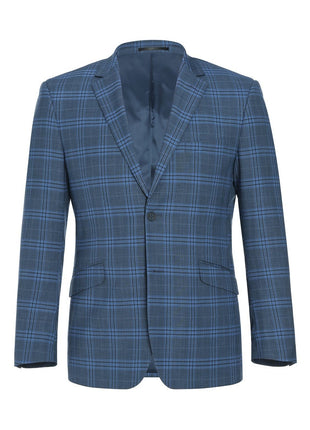 Men's 2-Piece Slim Fit Notch Lapel Stretch Windowpane Suit