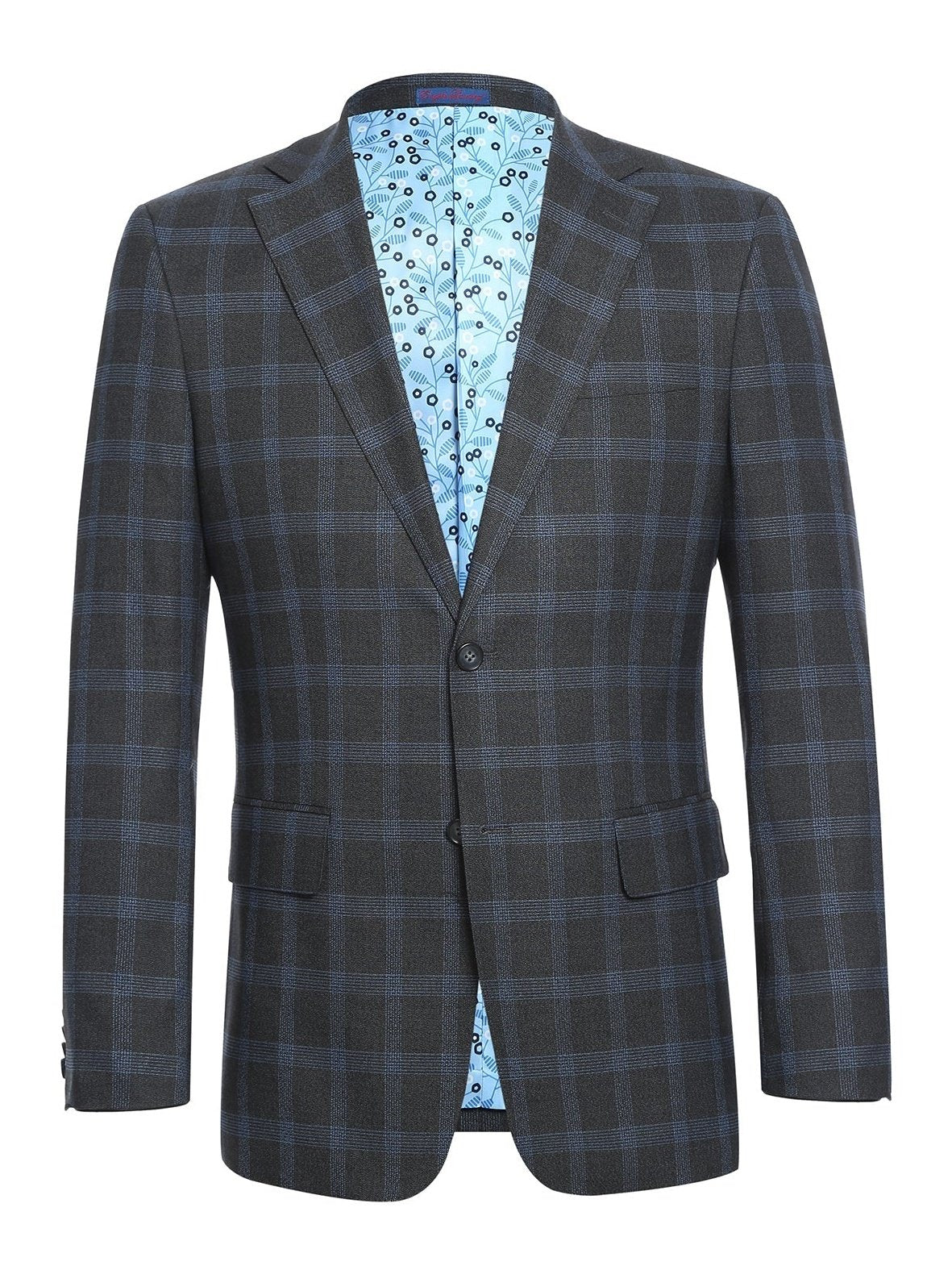 English Laundry Slim Fit Check Notch Suit