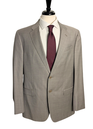 Armani Collezioni Light Gray G-Line Textured Two-Button Notch Lapel Wool Blend Suit 44R