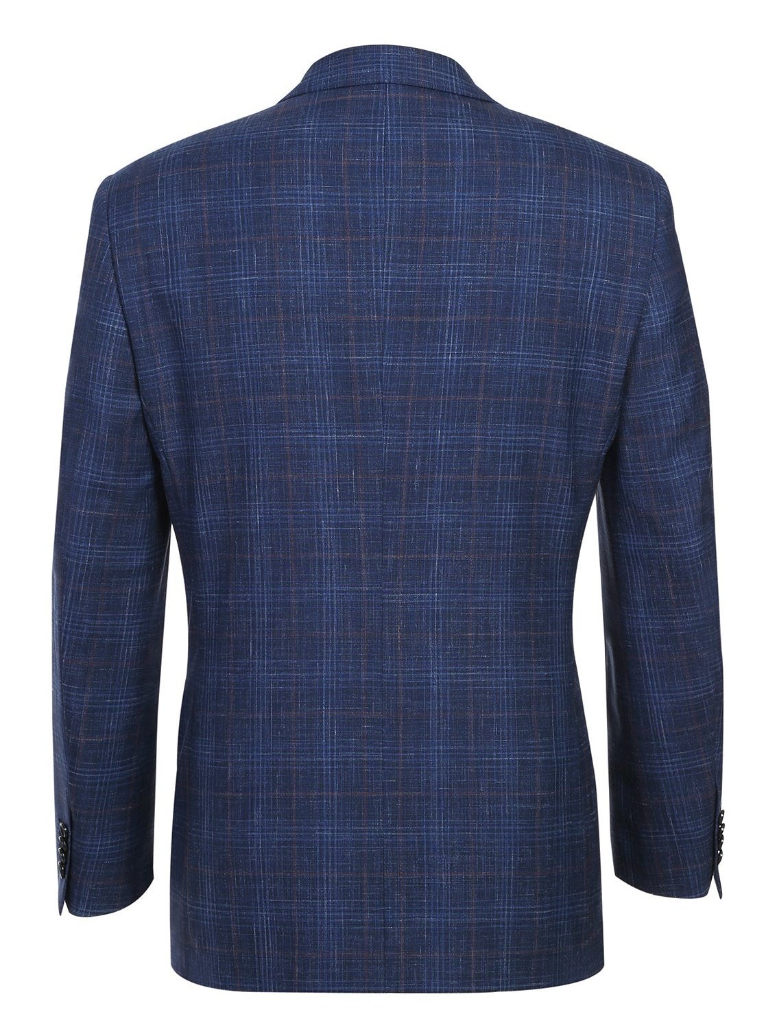 Men's Classic Fit Wool Blend Blue Checked Blazer