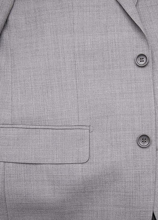 Mens Classic Fit Light Gray Two Button 100% Wool Suit