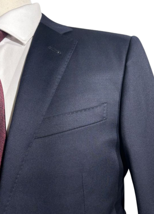 Corneliani Mens Solid Navy Fully-Canvassed Notch Lapels Classic Fit 3-Piece Wool Suit - 38R - The Suit Depot