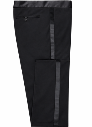Giorgio Armani Solid Black With Satin Notch Lapel 2-Button Wool Tuxedo 44R