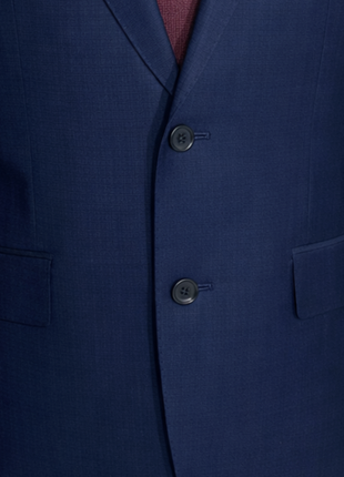 Tovaglia Mens Dark Navy Tonal Check Classic Fit  Notch Lapel Wool 2-Button Suit