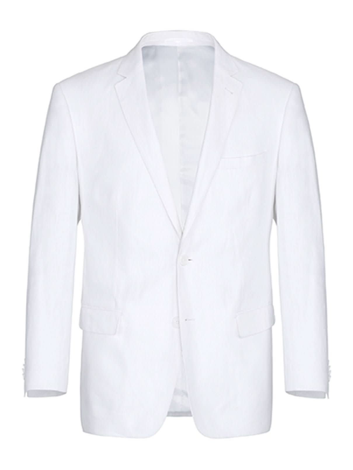 Men's Notch Lapels White Solid Linen Suits