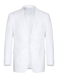 Thumbnail for Men's Notch Lapels White Solid Linen Suits
