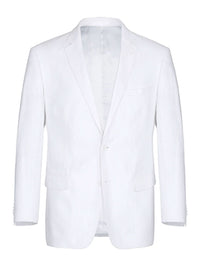 Thumbnail for Men's Notch Lapels White Solid Linen Suits