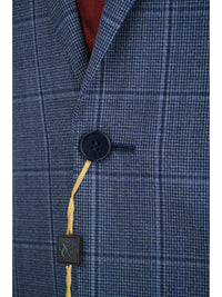 Thumbnail for Canali 1934 Mens Blue Plaid 42S Drop 7 Modern Fit 100% Wool 2 Piece Suit