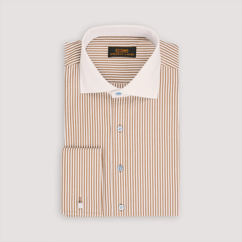 mens cream french cuff dress shirt Steven Land Mens Solid Cream Regular Fit Cotton French Cuff Dress Shirt, 16 1/2 / 36/37