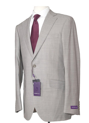 Napoli Mens Tan Houndstooth 100% Reda Wool Slim Fit 2 Piece Suit