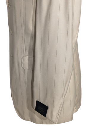 Sartoria Partenopea Men's Cream Striped Cashmere Silk Blend Sportcoat 42R