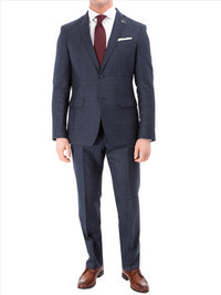 Thumbnail for John Varvatos Half-Canvassed Navy Two Button Wool Blend Suit