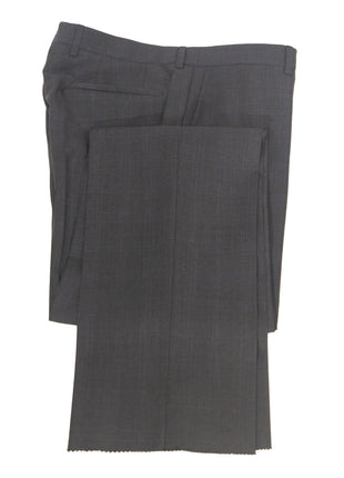 Hugo Boss Mens 42L Charcoal Plaid 100% Wool Slim Fit Two Piece Suit