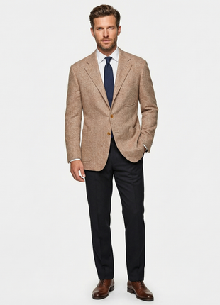 Sartoria Partenopea Men's Red Herringbone Silk Blend 3-Roll-2 Sportcoat 42R