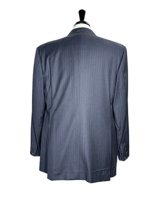 Brioni Mens Charcoal Pinstripe Fully-Canvassed Notch Lapel Classic Fit 2-Button Wool Suit - 46L