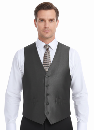 Men's Classic Fit Sharkskin Suit Vest - The Suit Depot