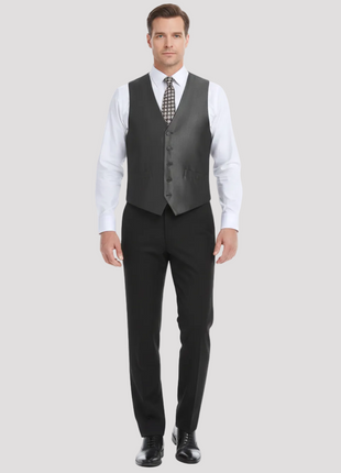 Men's Classic Fit Sharkskin Suit Vest - The Suit Depot