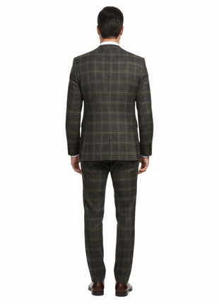 English Laundry Men's 3-Piece Slim Fit Check Peak Lapel Suit