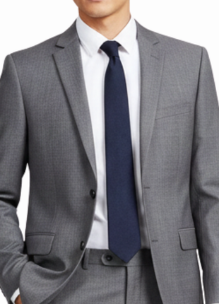 Raphael Men's Gray Slim Fit Notch Lapel Two Button Wool Suit
