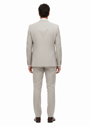 Raphael Solid Beige Notch Lapel Classic Fit Two Button Suit