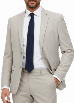 Raphael Solid Beige Notch Lapel Classic Fit Two Button Suit
