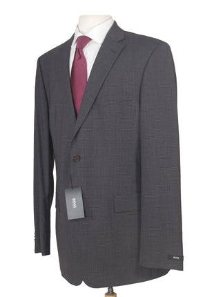 Hugo Boss Men's Charcoal Check 100% Wool Classic Fit Two Button Suit