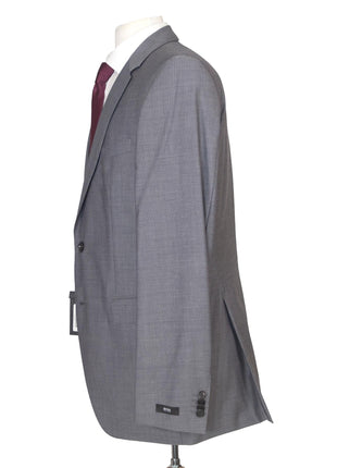 Hugo Boss Mens Gray Striped 100% Wool Slim Fit 2 Piece Suit