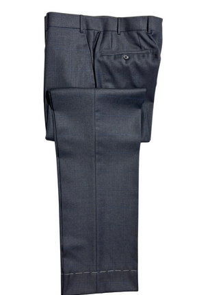 Corneliani Mens Charcoal Windowpane Fully-Canvassed Notch Lapels Classic Fit 2 Button Wool Suit - 40L