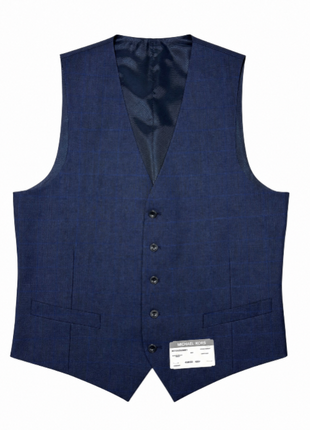 Michael Kors Navy & Blue Tonal Plaid Notch Lapel Classic Fit 3-Piece Wool Suit 38R