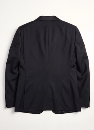 Z Zegna Solid Black Satin Peak Lapel Classic Fit 1-Button Wool Tuxedo - 40L