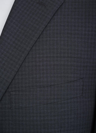 Canali 1934 Mens Gray Check Drop 7 44L Modern Fit 100% Wool 2 Piece Suit - The Suit Depot