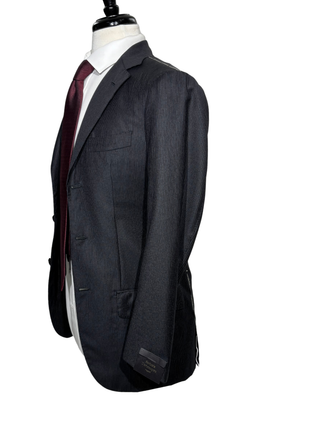 Sartoria Partenopea Mens Black Pinstripe Notch Lapel Classic Fit 3-button Wool Suit - 34R