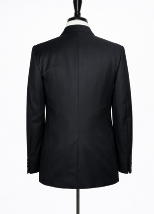 Corneliani Mens Black Textured Fully-Canvassed Shawl Lapel Classic Fit 3-Piece Wool Suit - 42R - The Suit Depot